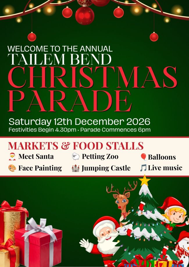 2026 tailem bend christmas parade poster