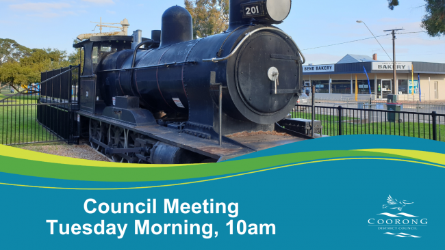 Council Meeting Facebook event images - 10am start - tailem bend train park