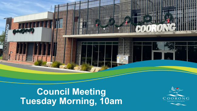 Council Meeting Facebook event images - 10am start - TB Council office christmas decorations