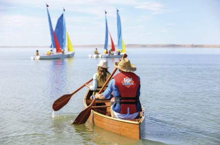sailing and canoeing on the lake
