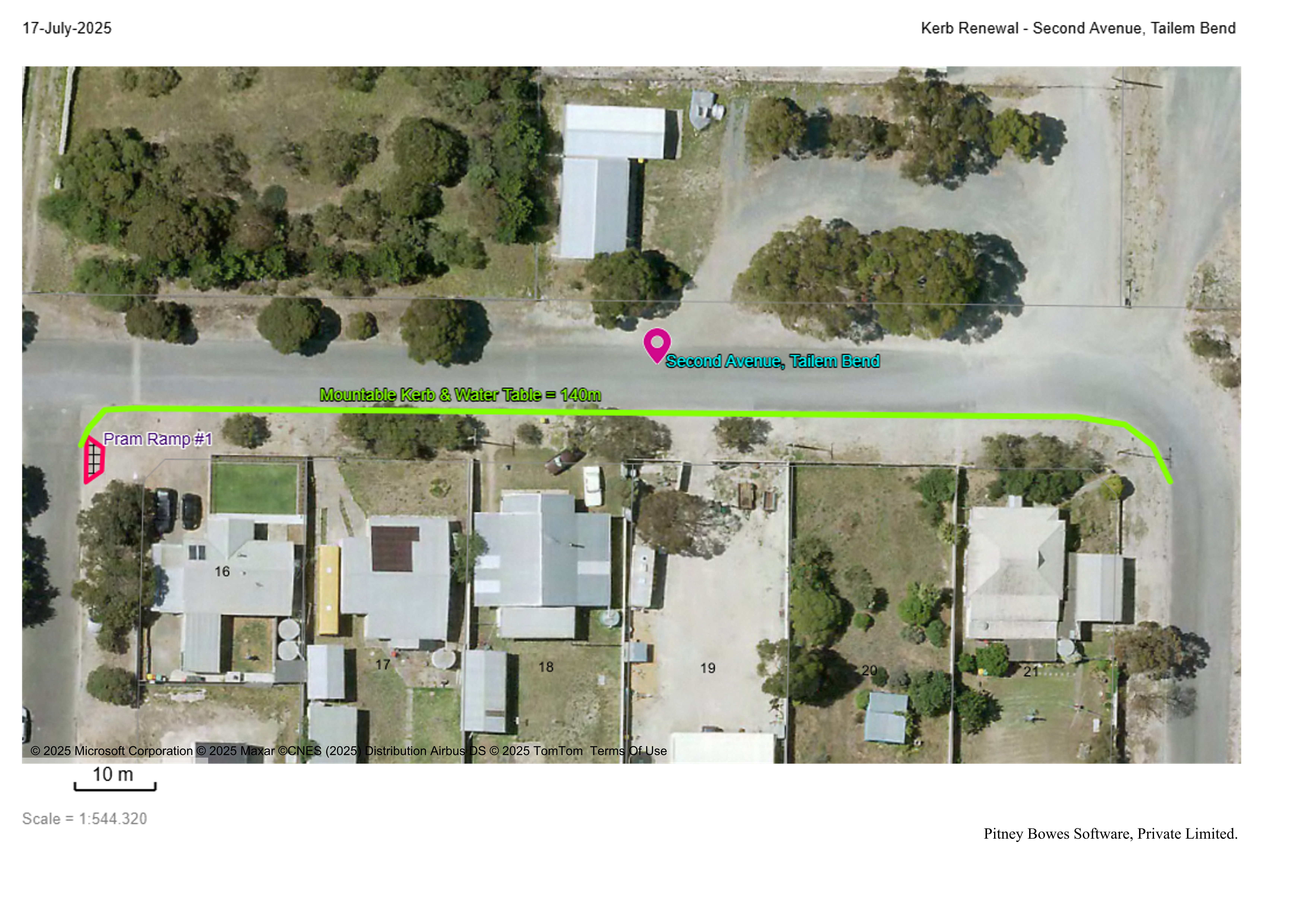 Kerb Renewal Map - Second Avenue, Tailem Bend (Feb 2026)