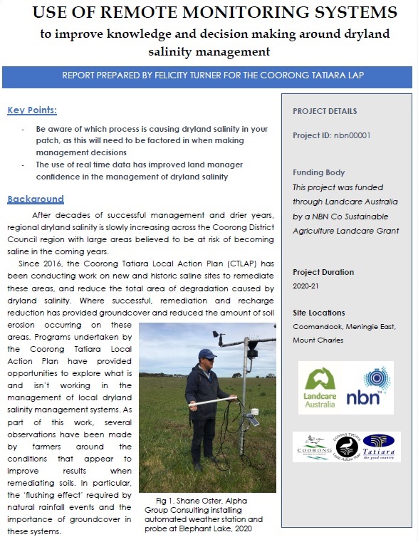 FINAL USE OF REMOTE MONITORING SYSTEMS Fact Sheet