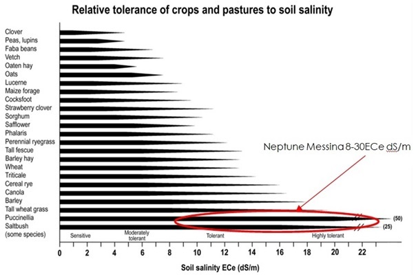 10 Relative tolerance of crops and pastures to soil salinity
