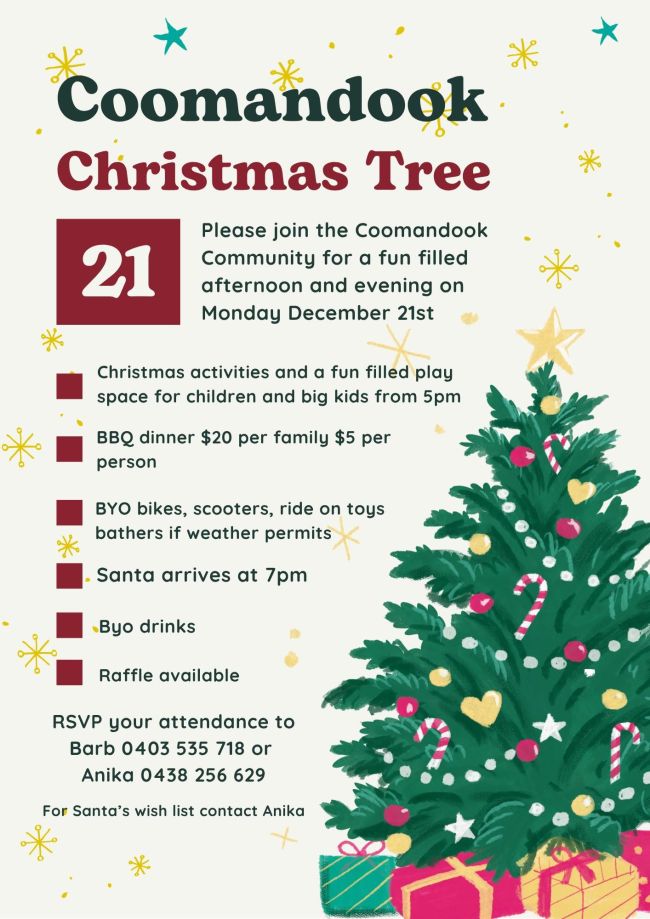 2026 coomandook christmas tree poster