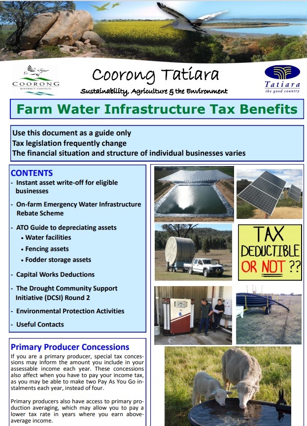 snap shot Farm Water Infrastructure Tax Benefits