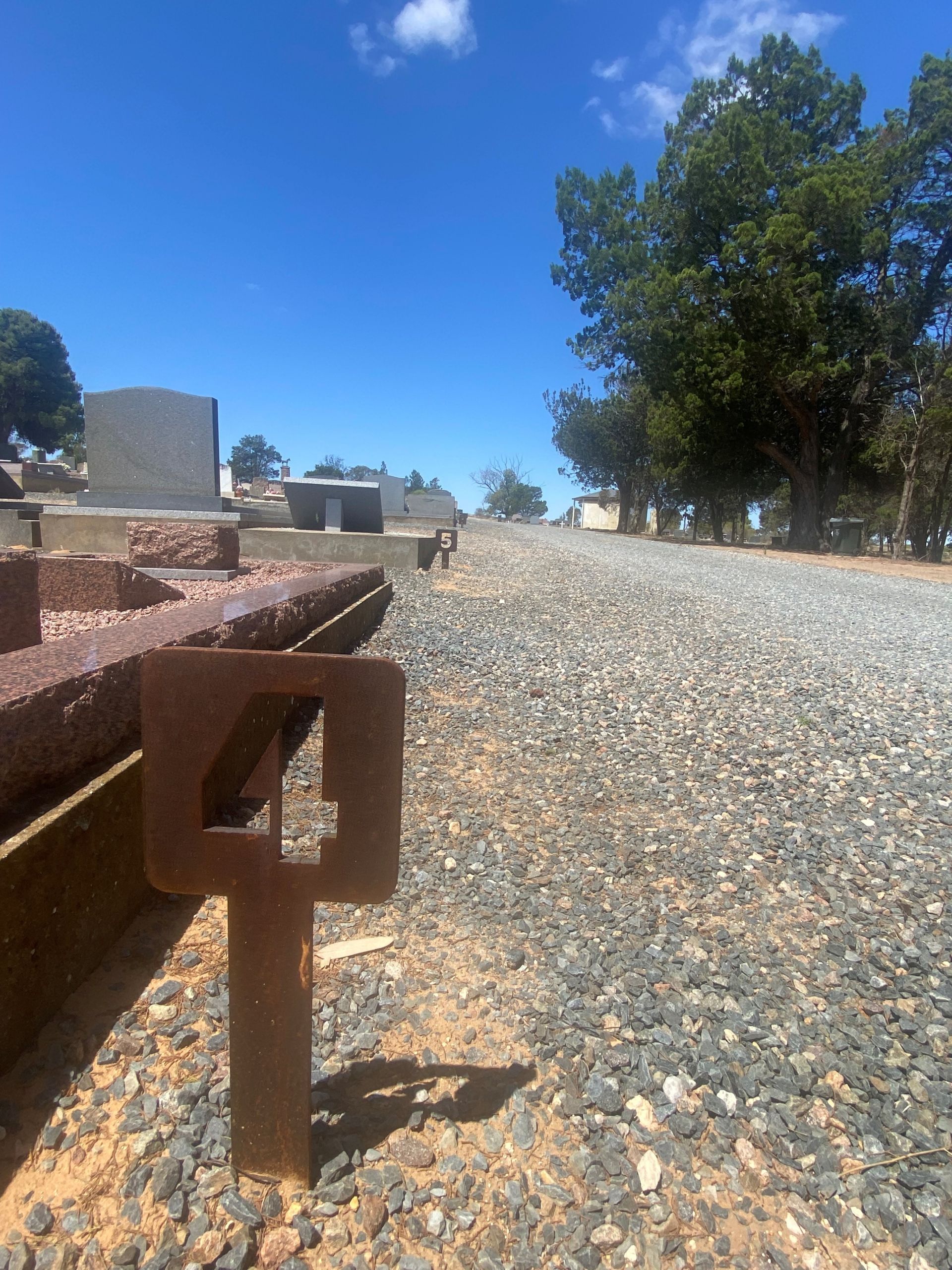 Tailem Bend Cemetery, row numbers