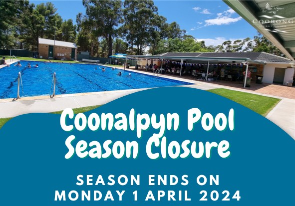 Coonalpyn pool 2023/2024 season close -1 April 2024