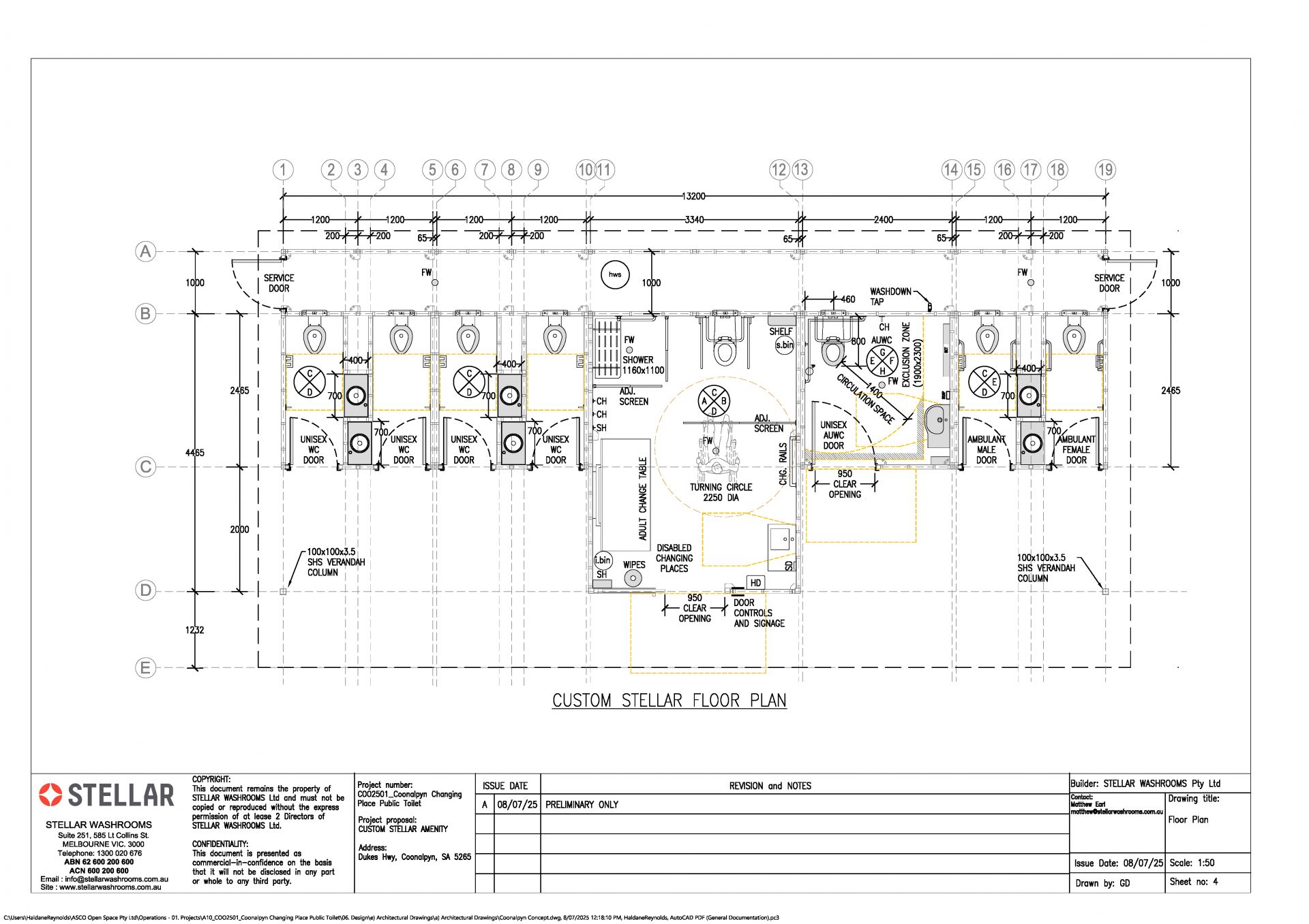 Coonalpyn Changing Places toilets floor plan