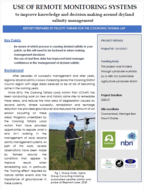 Fact Sheet front page USE OF REMOTE MONITORING SYSTEMS
