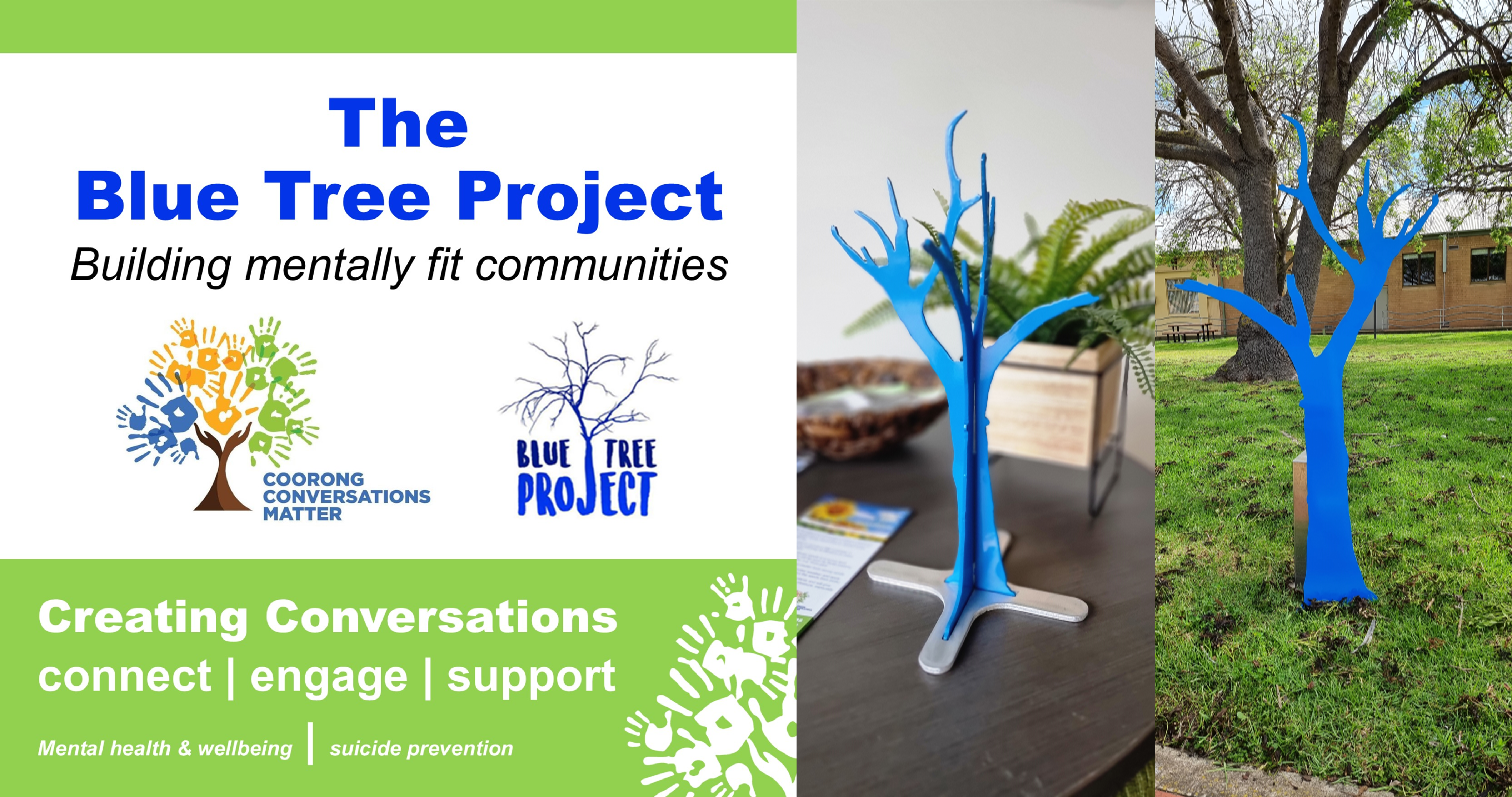 Coorong Conversations Matter and Blue Tree Project Social Tile and trees