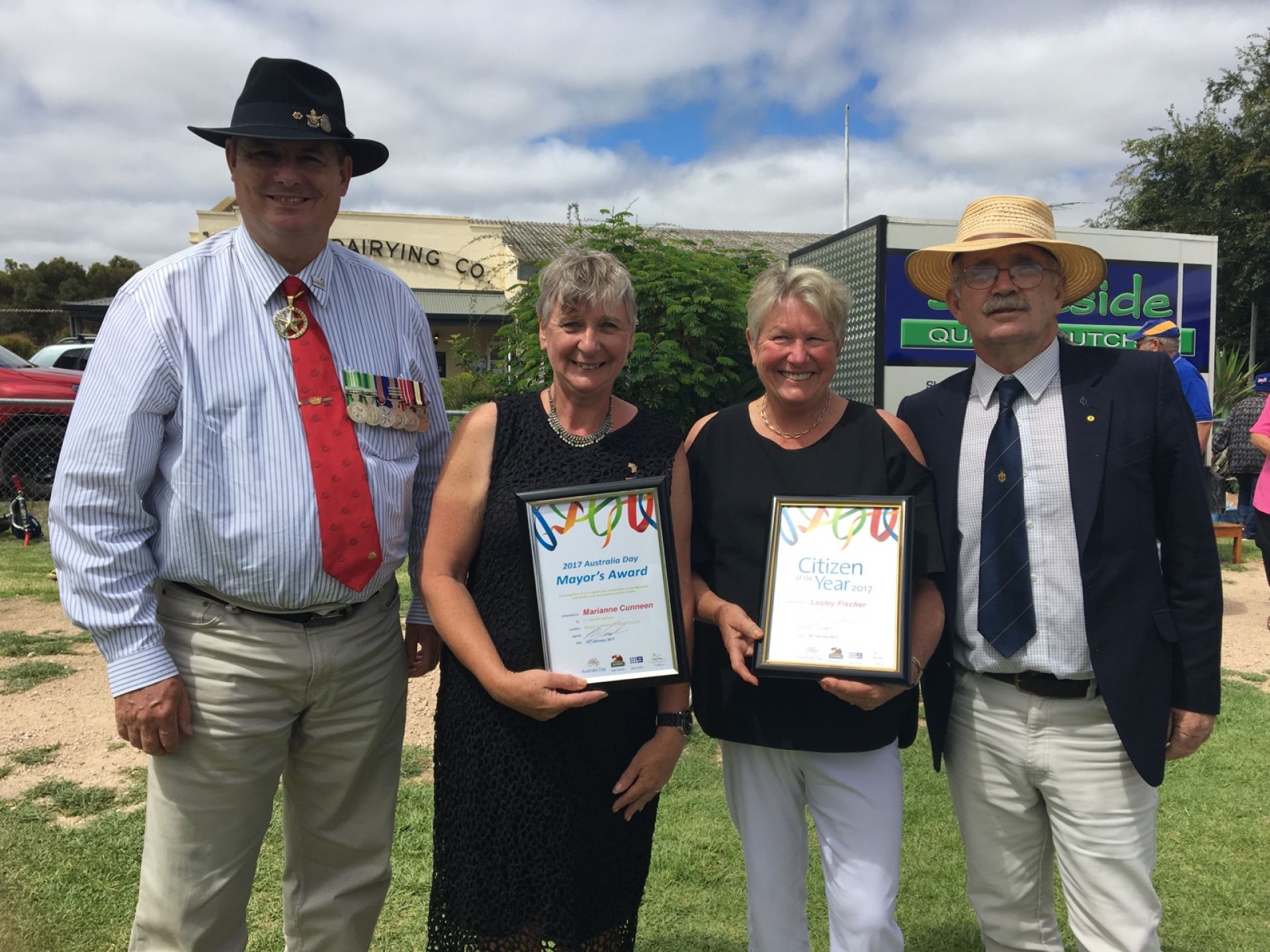 2017 Meningie Citizen of the Year Lesley Fischer & Mayor's Awardee Marianne Cunneen