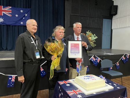 2023 Australia Day Citizen of the Year - Tailem Bend - Ambassador Barry Lewis, Citizen of the Year Brian Lloyd and Mayor Simmons